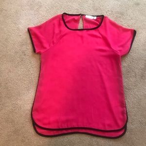RD Style Pink Black Short Sleeve Blouse Size Small